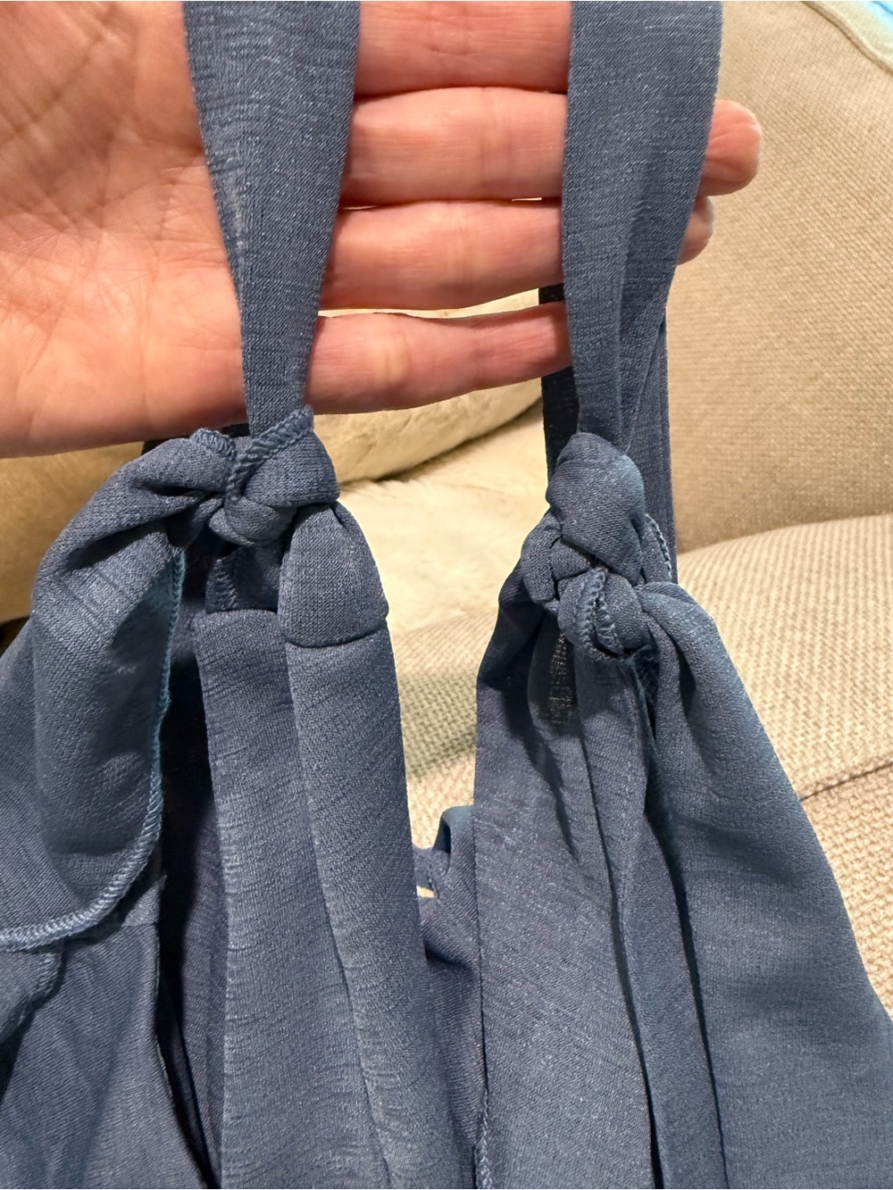 Joyfolie Mia Joy Naomi Dress in size Small, Slate Blue Popover style Boho - Picture 8 of 8
